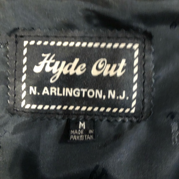 Hyde Out Black Fringe Leather Tie at Side Suede Roses Vest Size M - Picture 9 of 10